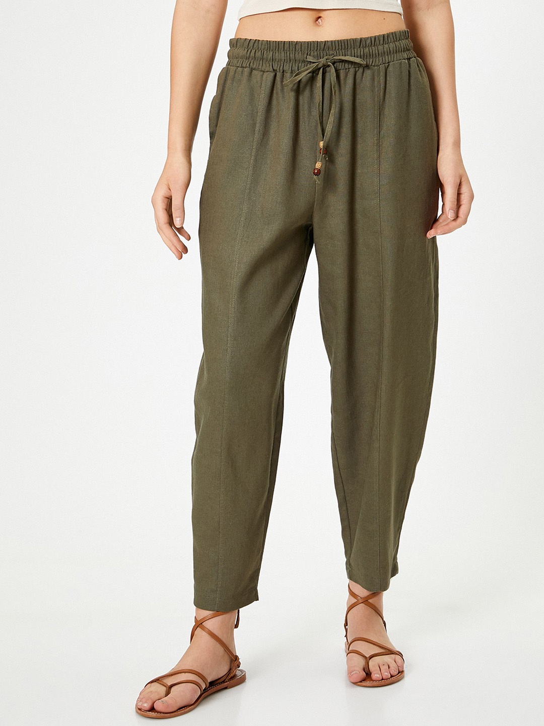 

Koton Women Regular Fit Trousers, Khaki