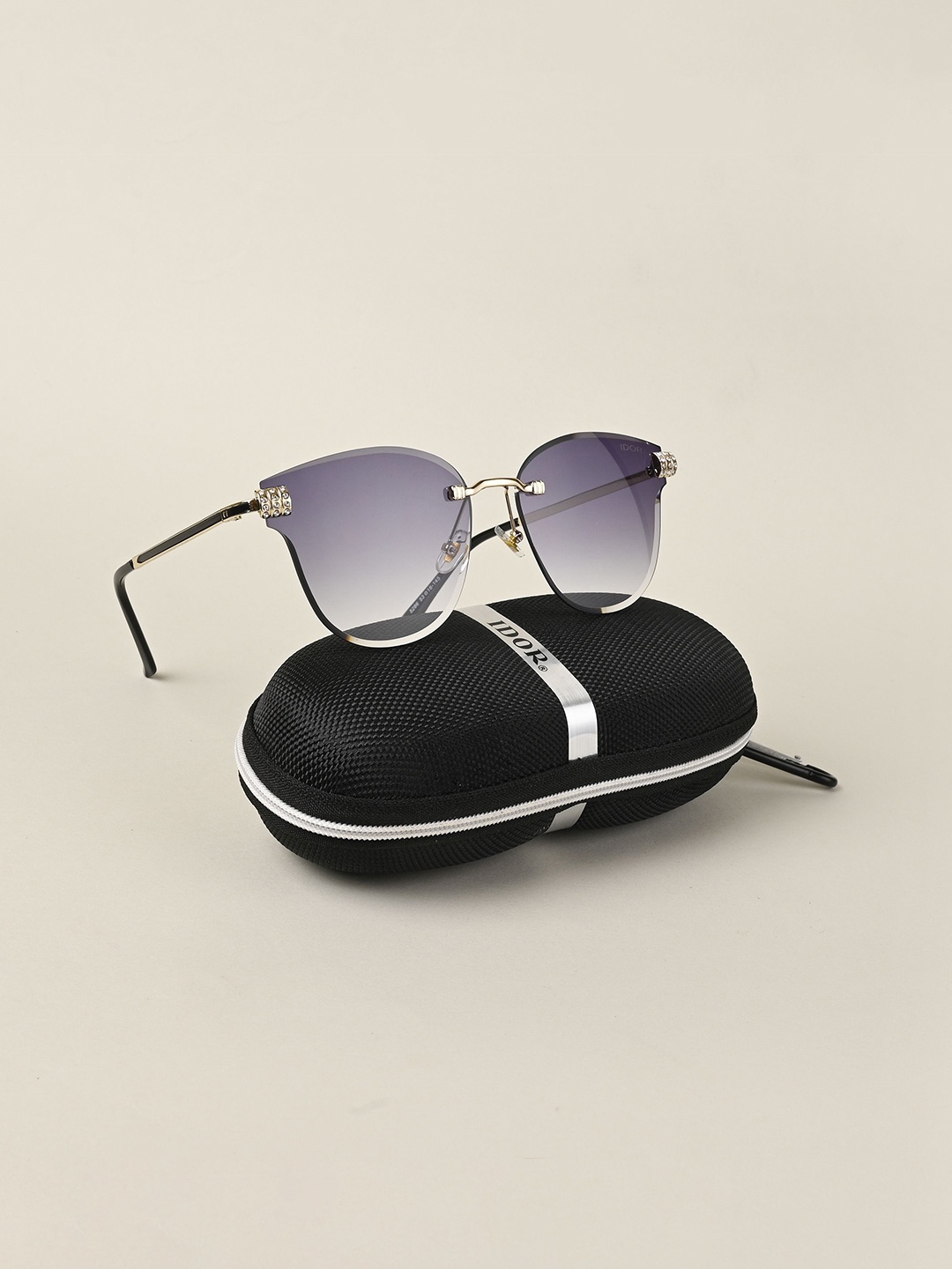 

IDOR Women Butterfly Sunglasses with UV Protected Lens IDOR-5286-GRY, Grey