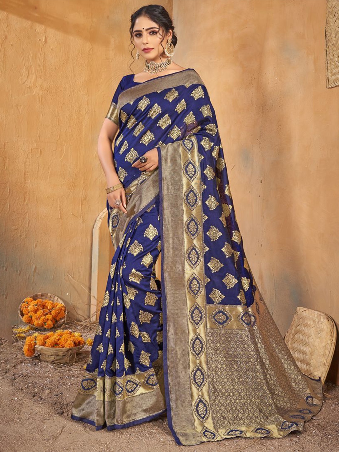 

ASISA Woven Design Zari Saree, Blue