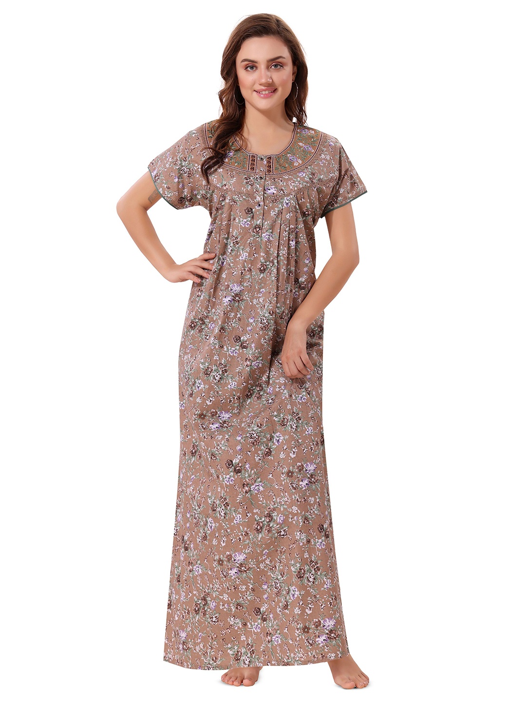 

Soulemo Printed Maxi Nightdress, Brown