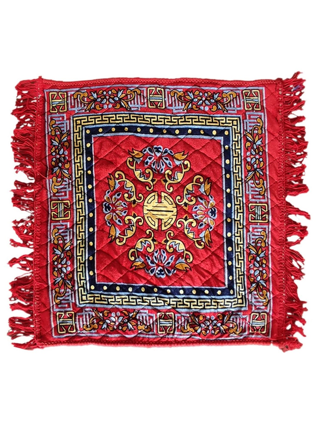 

Kuber Industries Red Ethnic Motifs Printed Velvet Floor Mat