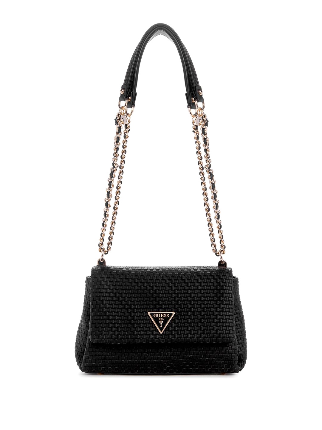 

GUESS PU Structured Shoulder Bag with Quilted, Black