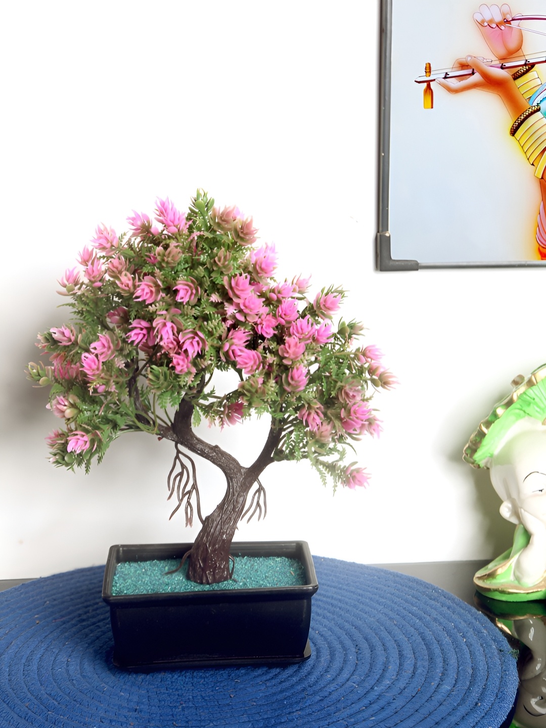 

FOLIYAJ Pink 1 Pieces Bonsai Artificial Plant With Pot