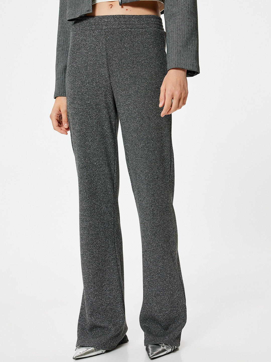

Koton Women Textured Trousers, Grey