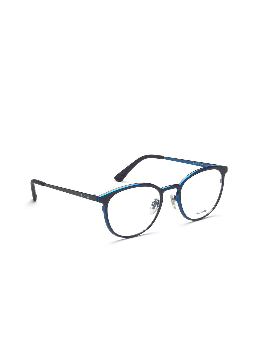 

Police Unisex Full Rim Round Frames, Blue