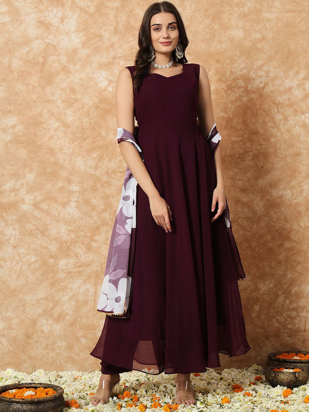 

Fashion Basket Women Regular Kurta with Pyjamas & With Dupatta, Purple