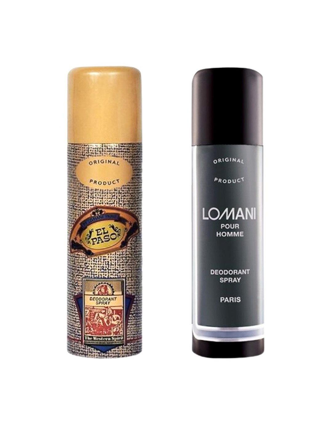 

Lomani Set Of 2 Elpaso & Pour Homme Long Lasting Deodorant Spray - 200g Each, Brown