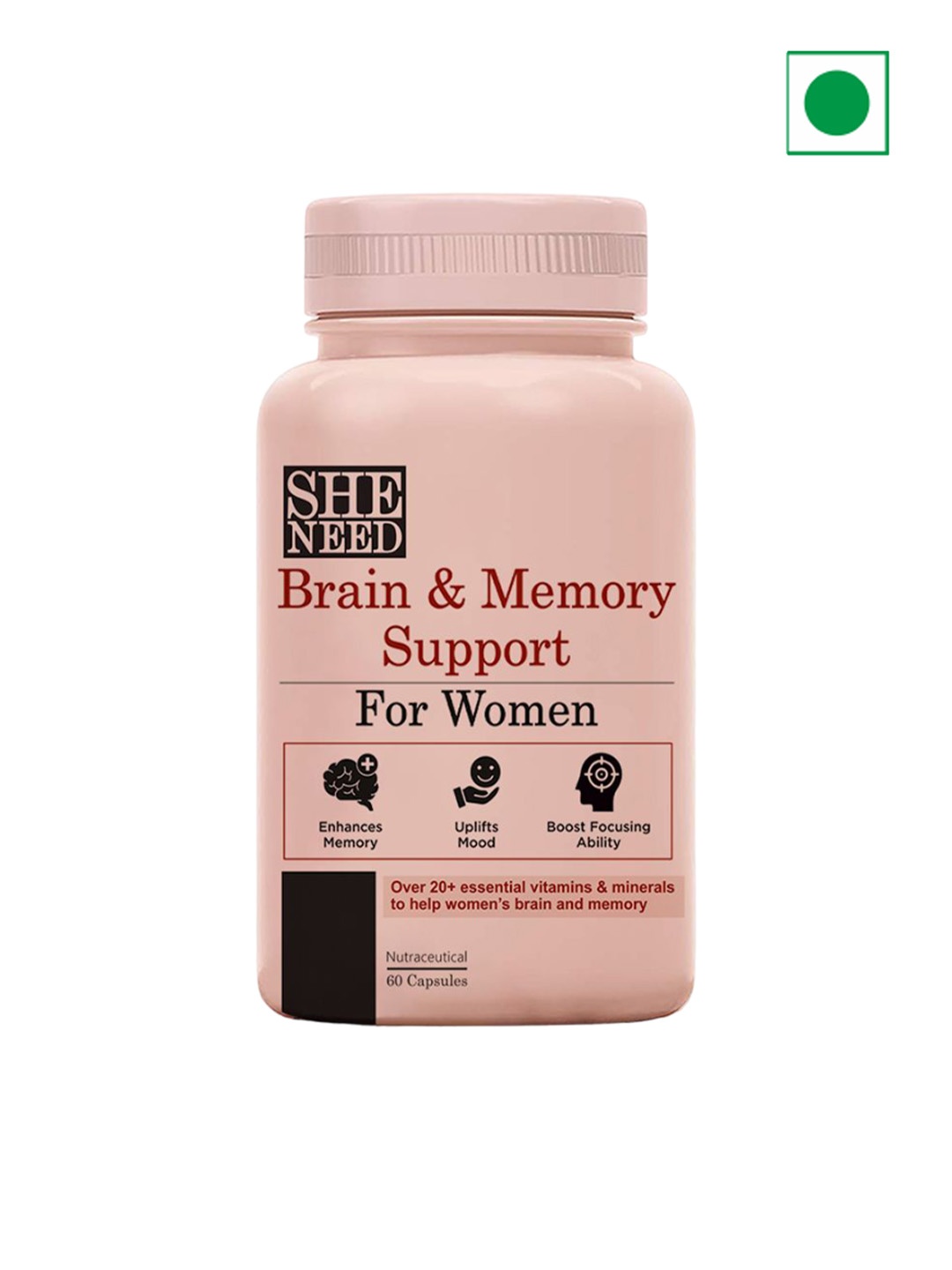 

SHENEED Brain & Memory Support Capsules - 60 Capsules, White