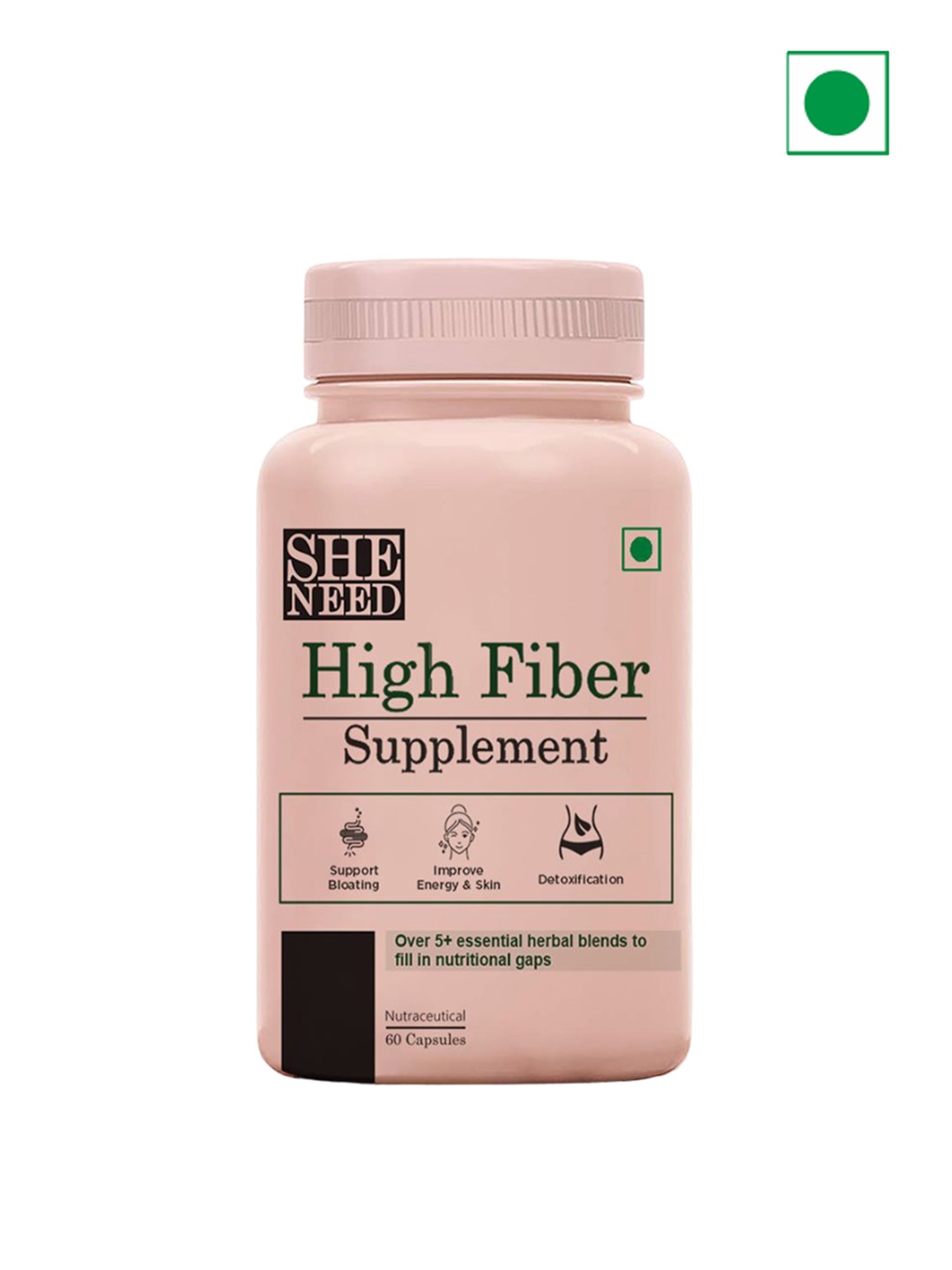 

SHENEED Women High Fiber Supplement Capsules - 60 Capsules, White