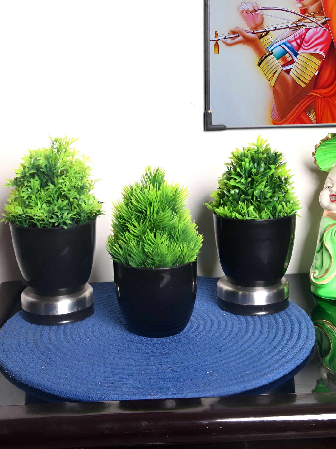 

FOLIYAJ Green 3 Pieces Artificial Plant With Pot