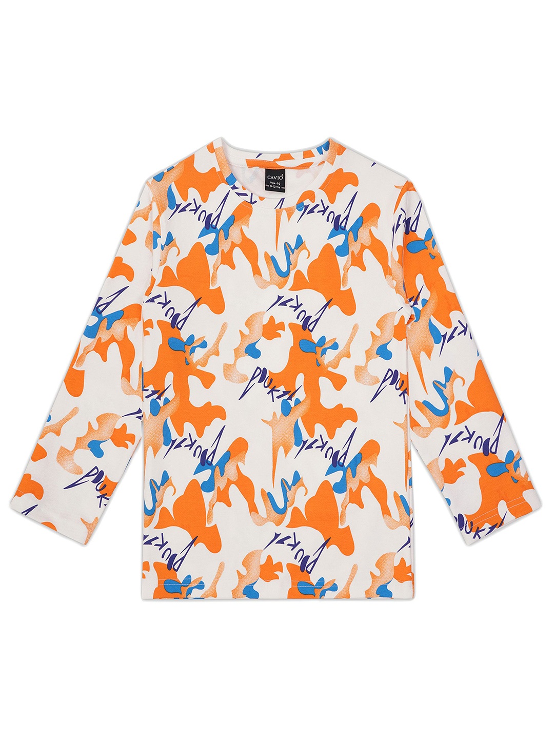 

CAVIO Boys Printed Sweatshirt, Orange