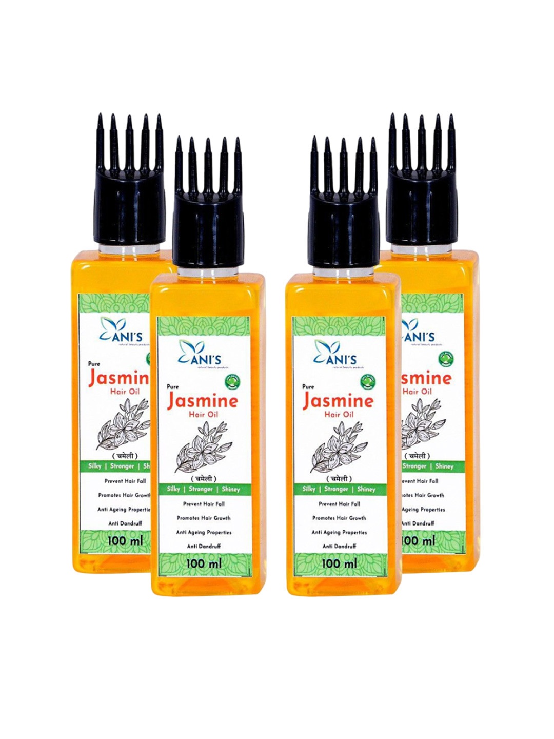 

ANI'S Set Of 4 Pure Jasmine Hair Oils -100ml Each, Brown