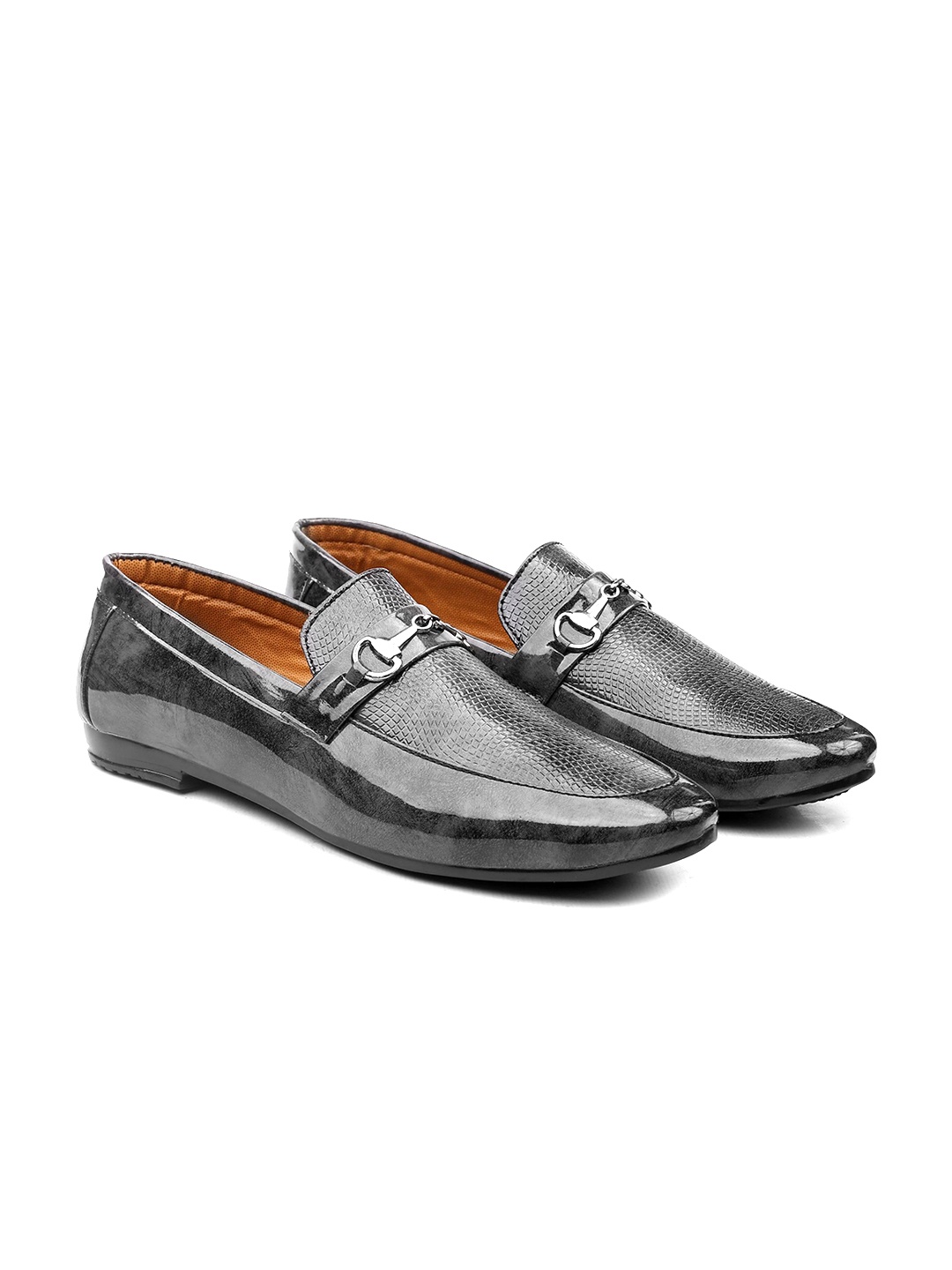 

Bxxy Men Textured Penny Loafers, Grey