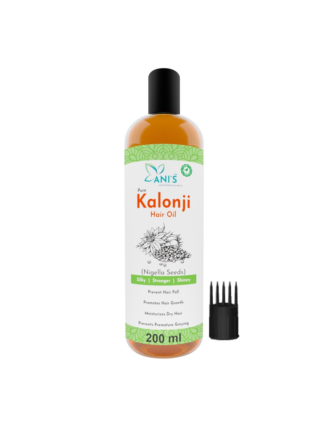 

ANI'S Pure Kalonji Hair Oil For Strong & Silky Hairs - 200ml, Orange