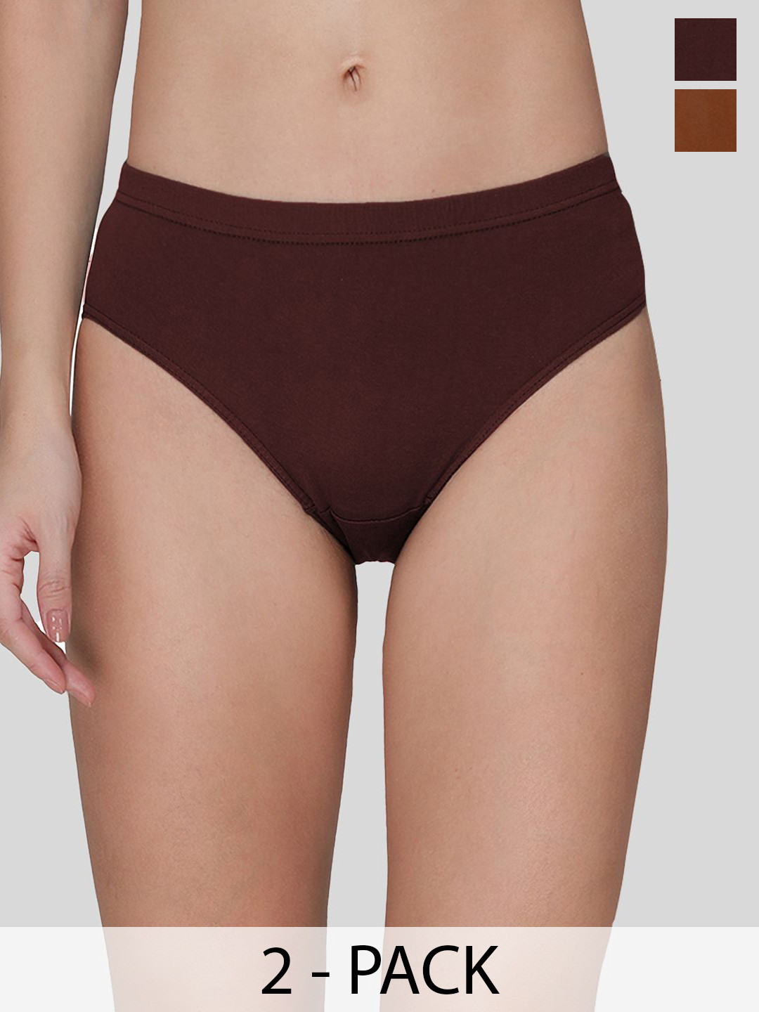 

AMUL COMFY Pack Of 3 Pure Cotton Mid-Rise Hipster Briefs AC-PLPANIE-CB-LB-MA-XL-3PC, Coffee brown