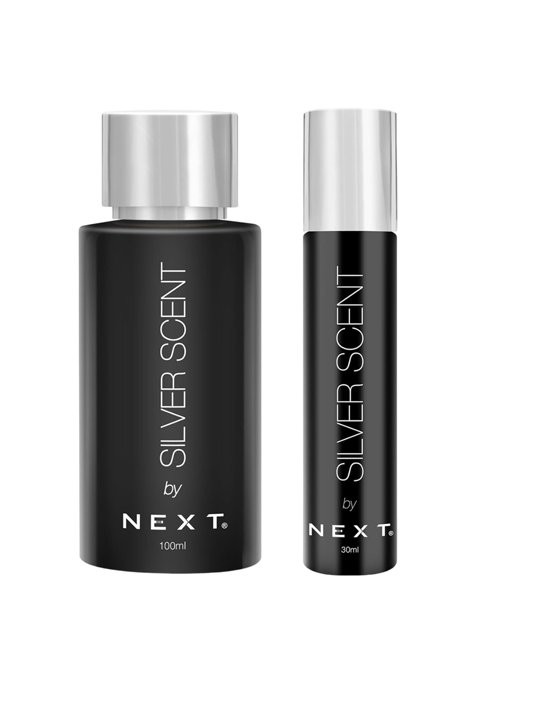 

NEXT CARE Set Of 2 Silver Scent Long Lasting Eau De Parfum - 100ml & 30ml, Black