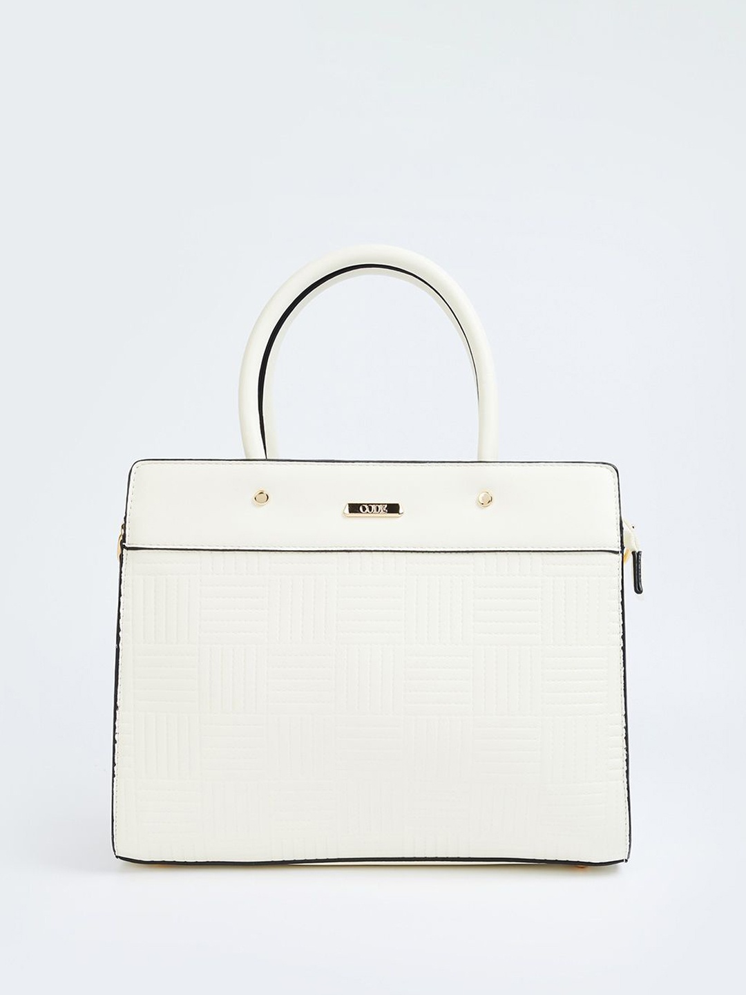 

CODE by Lifestyle Animal Textured PU Oversized Structured Handheld Bag, White
