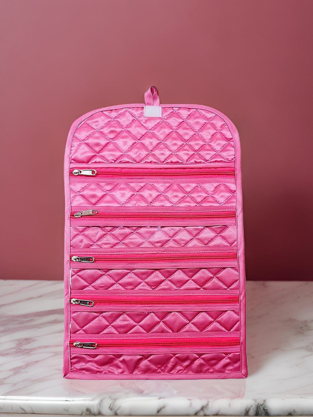 

atorakushon Set of 5 Foldable Vanity Bag Travel Accessory, Pink