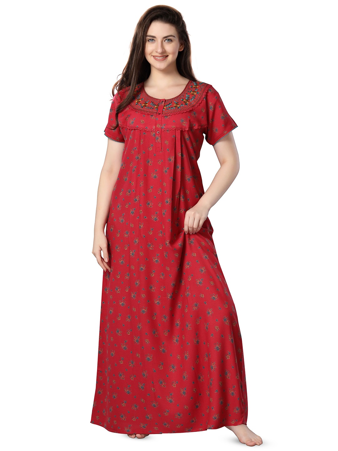 

Soulemo Printed Maxi Nightdress, Red