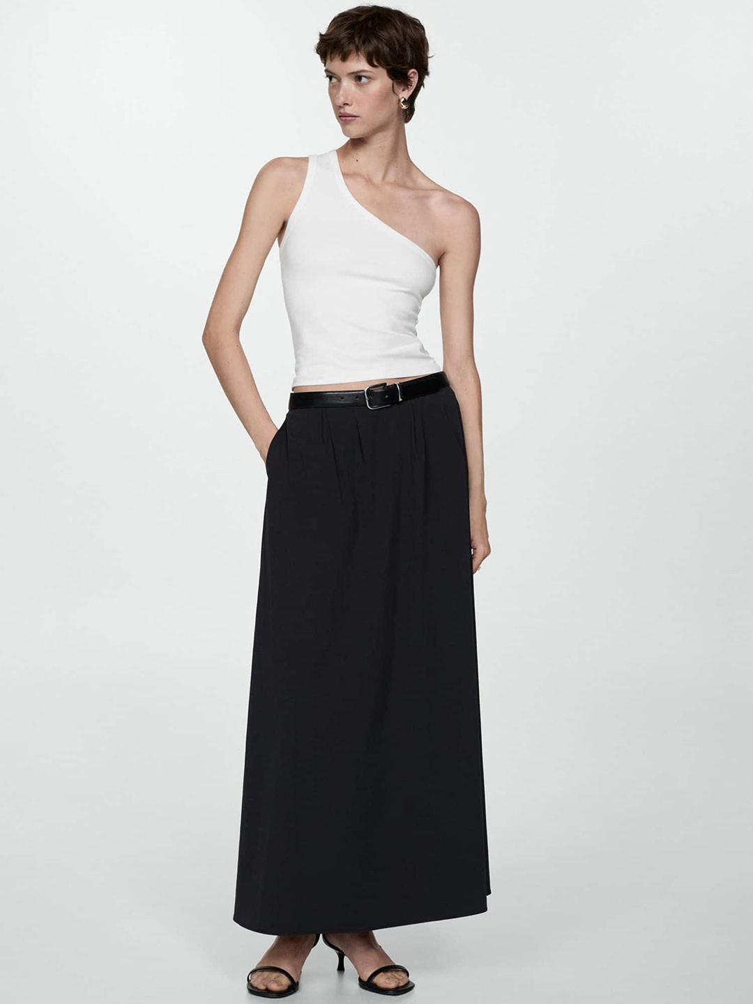 

MANGO One Shoulder Top, White