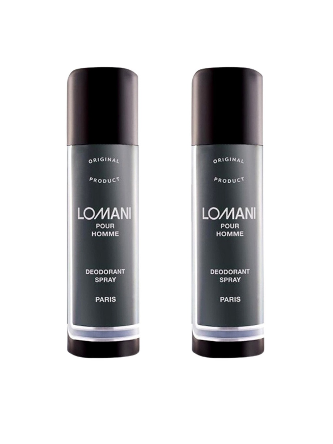 

Lomani Set Of 2 Pour Homme Long Lasting Deodorant Spray - 200g Each, Black