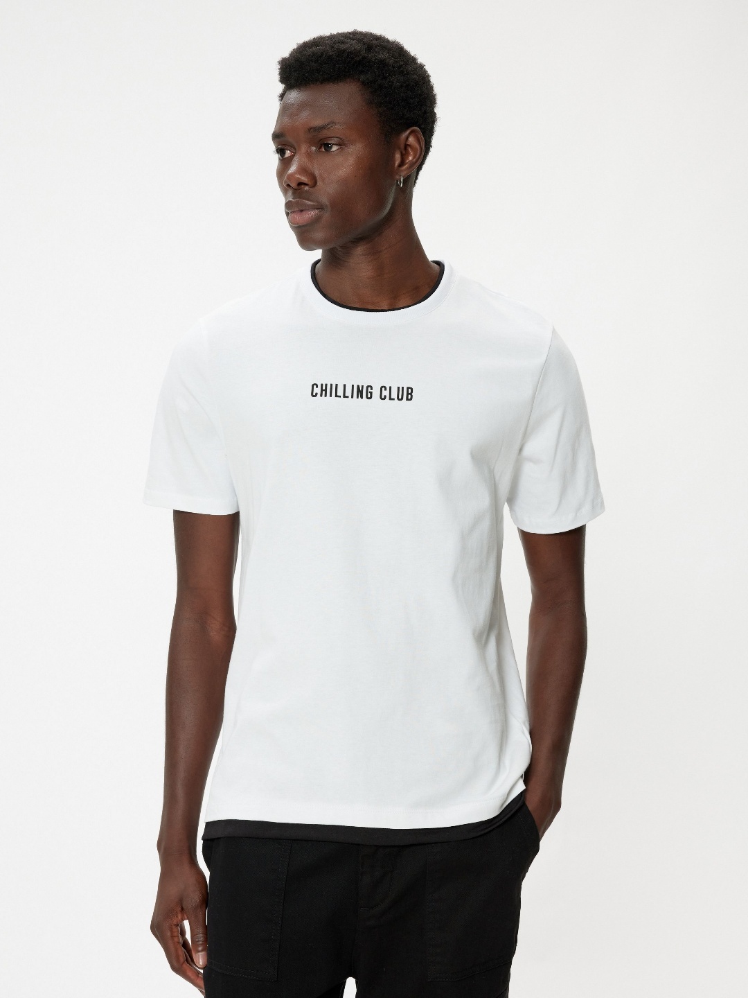 

Koton Men Typography Pockets T-shirt, White
