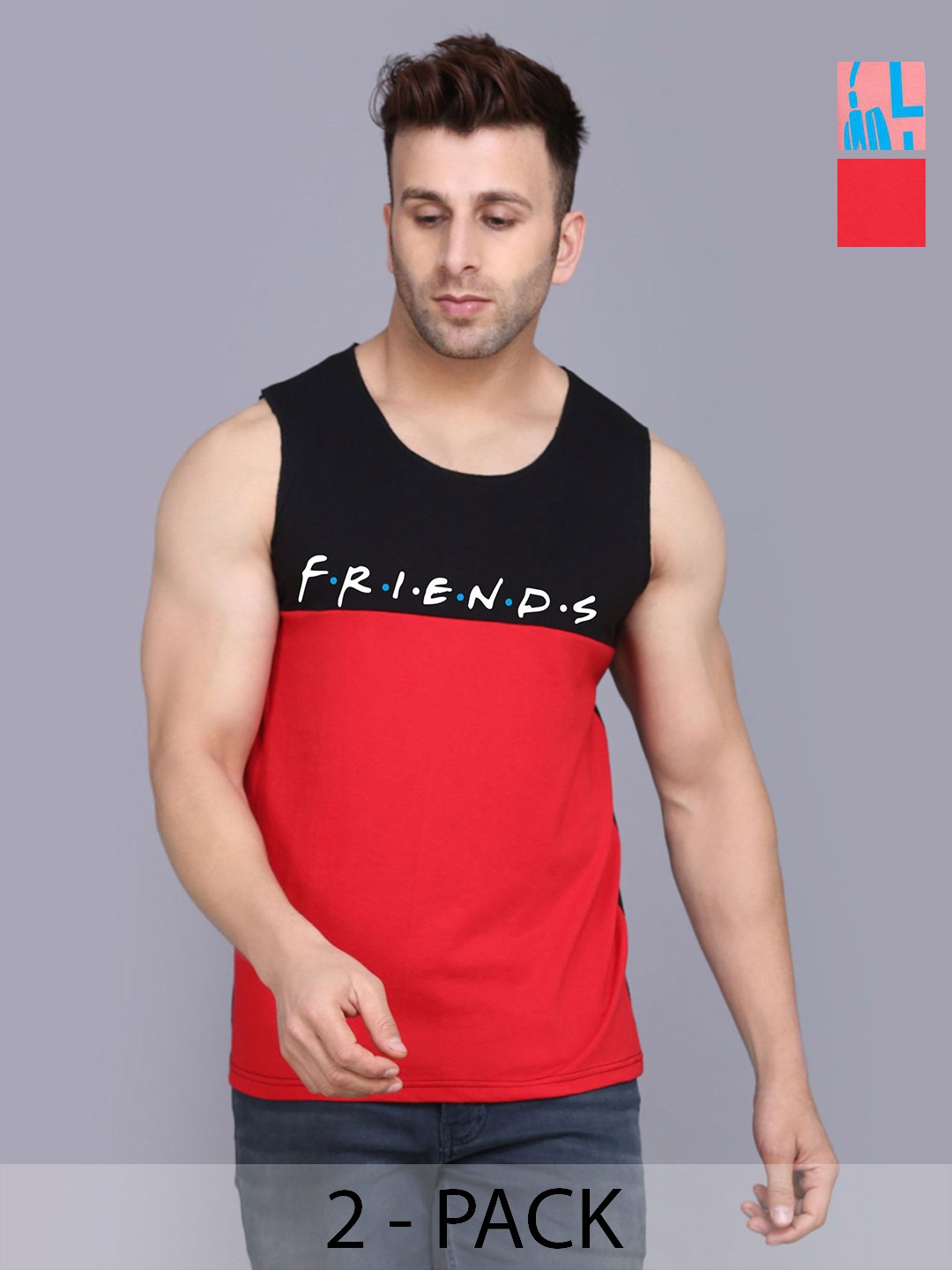 

SLOWLORIS Men Pack Of 2 Typography Printed Round Neck Cotton Slim Fit T-shirts, Peach