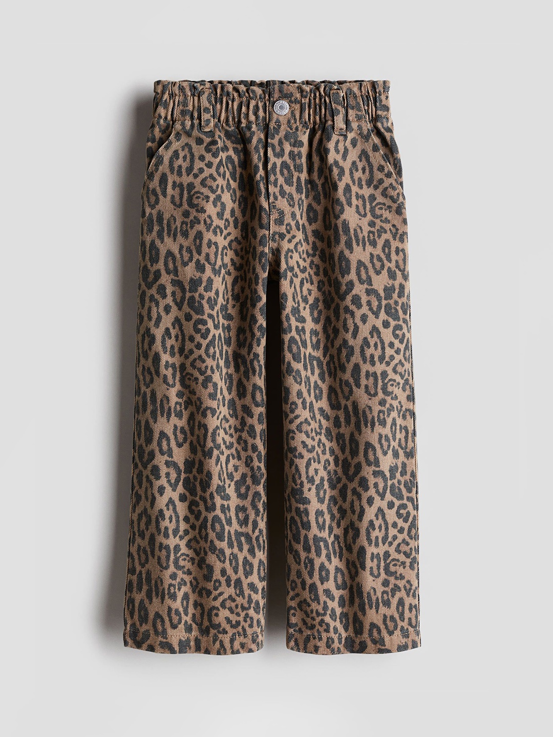 

H&M Girls Patterned Wide Leg Jeans, Brown