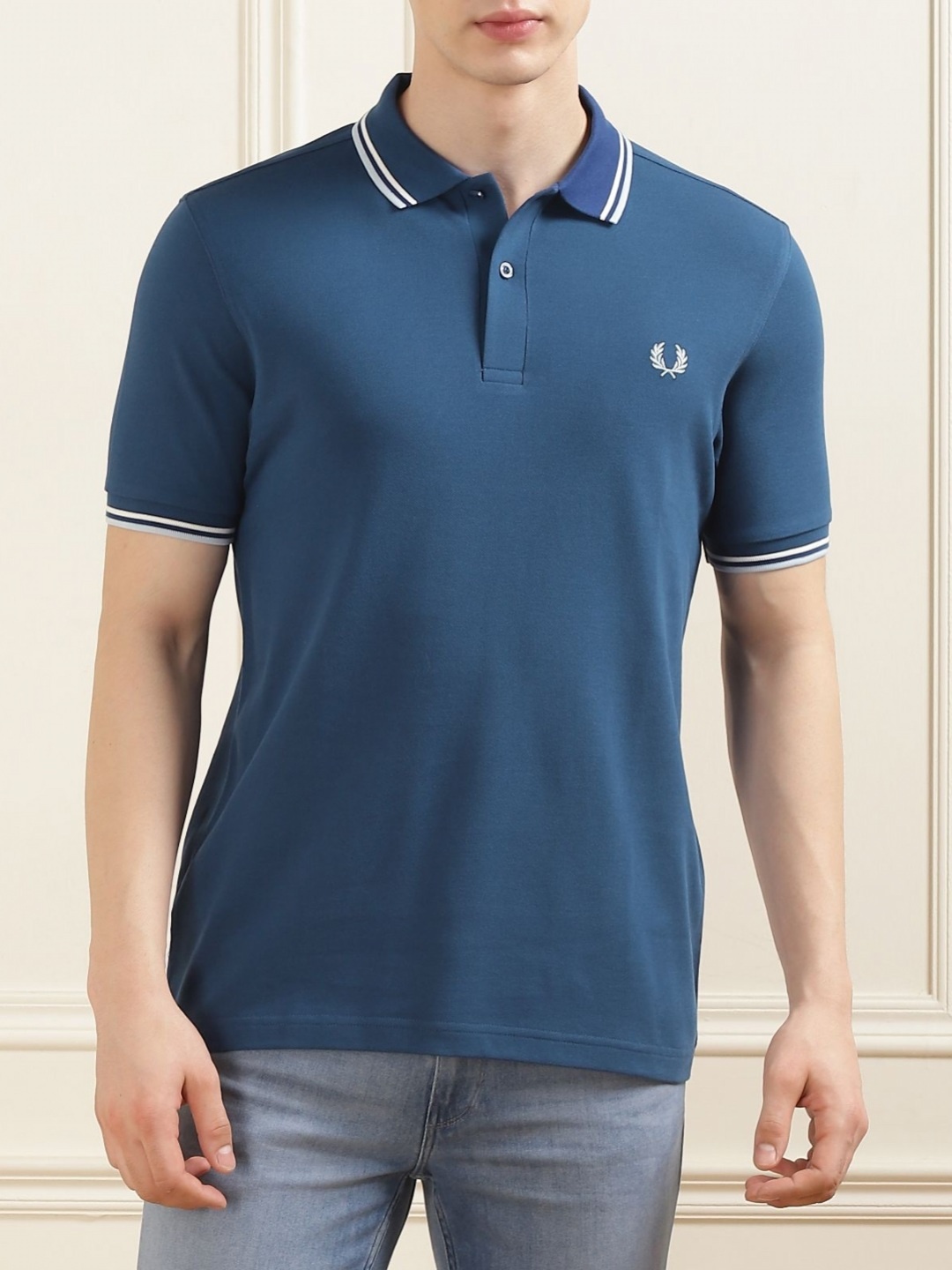 

Fred Perry Men Polo Collar Applique T-shirt, Na