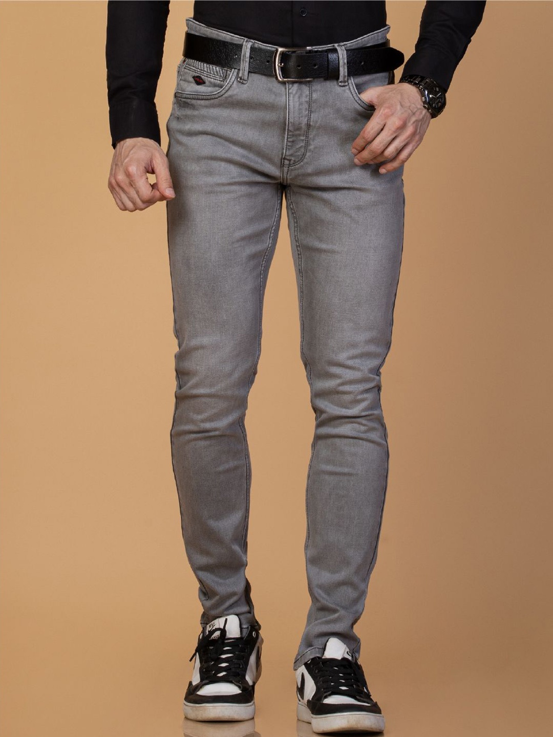 

Berkshire Men Smart Slim Fit Heavy Fade Stretchable Jeans, Grey