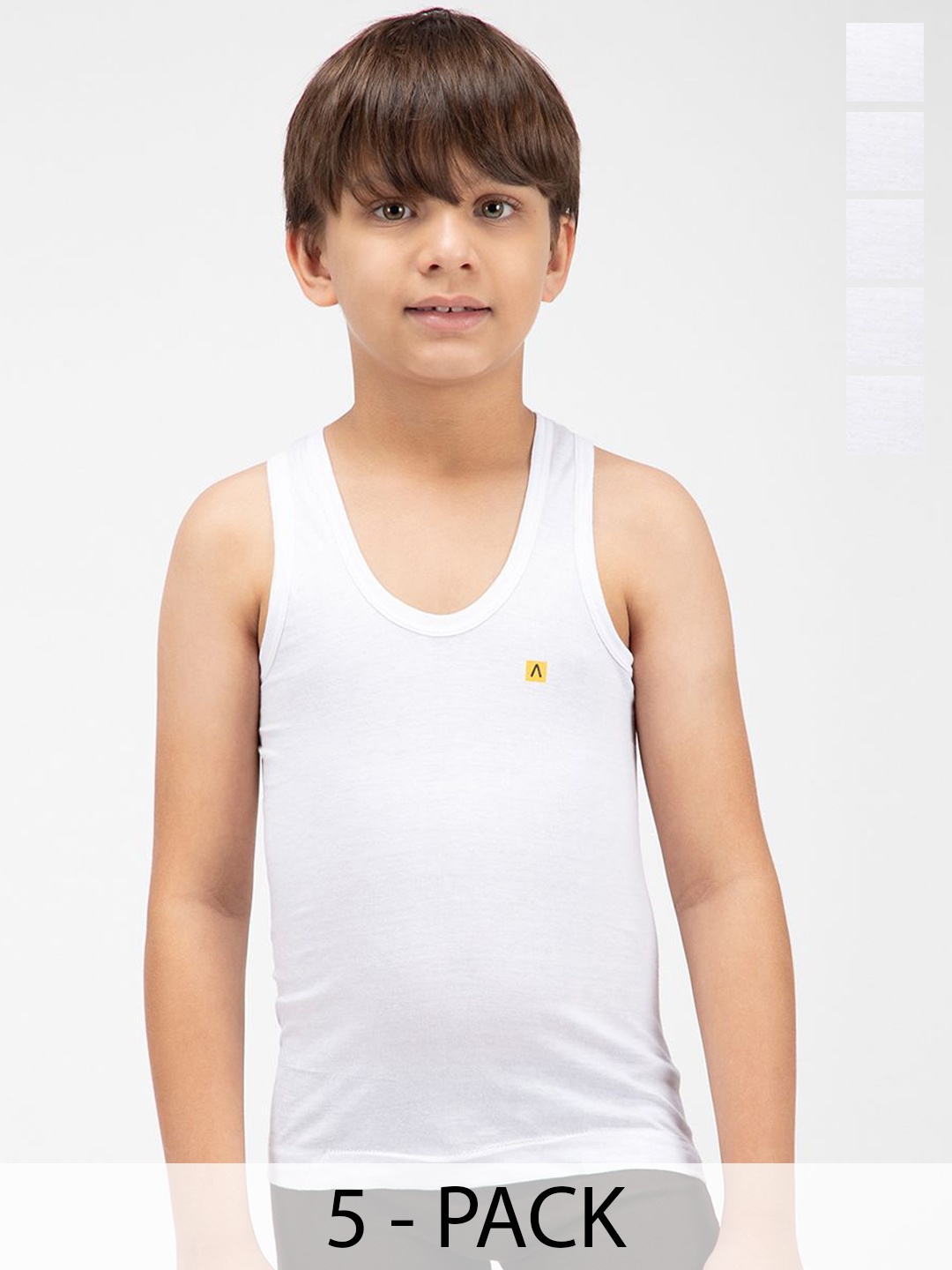 

AMUL COMFY Pack of 5 Cotton innerwear Vest AC-SRN-VE-WHT-60-5PC, White