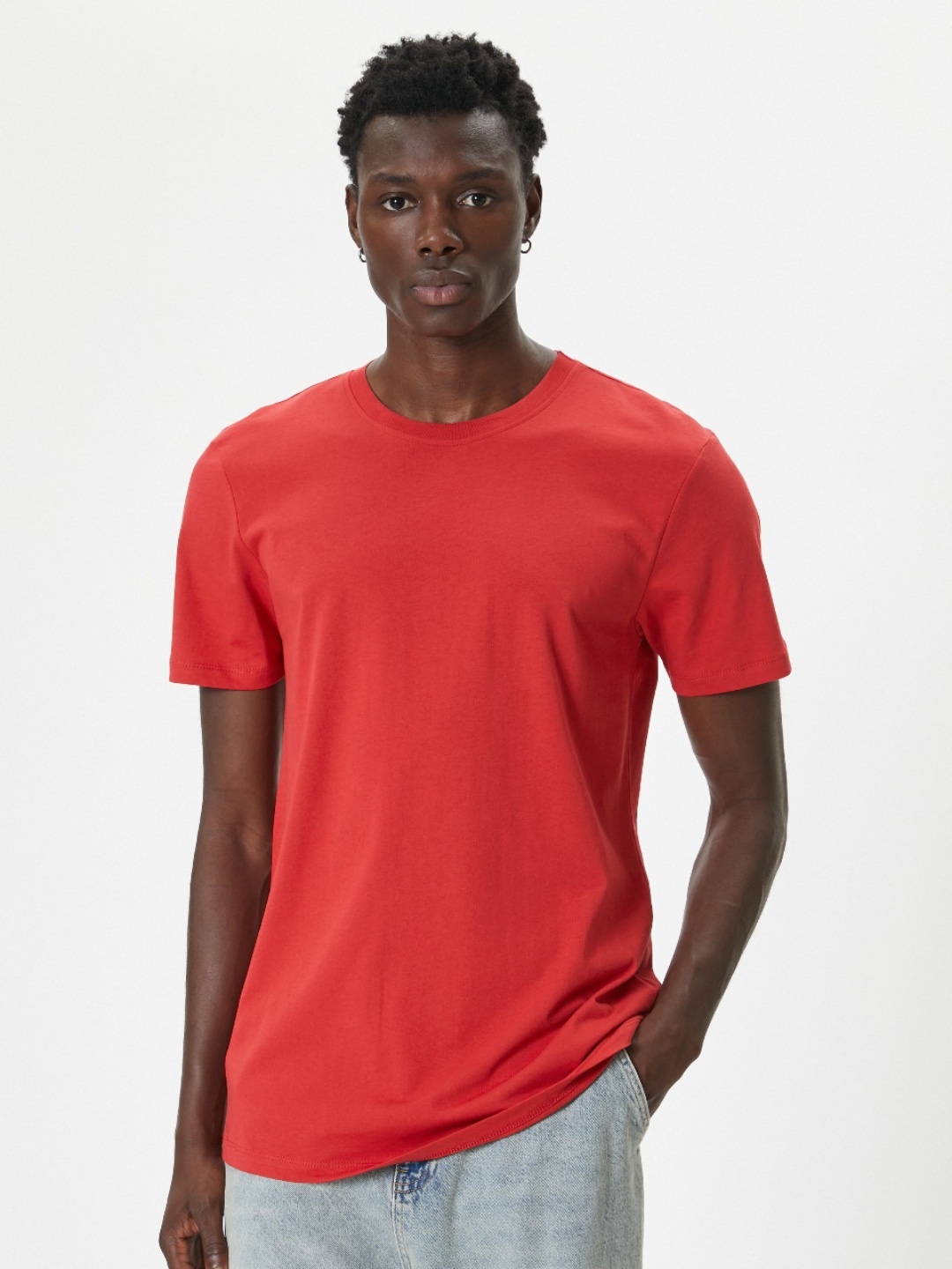 

Koton Men Polo Collar Pockets Slim Fit T-shirt, Red