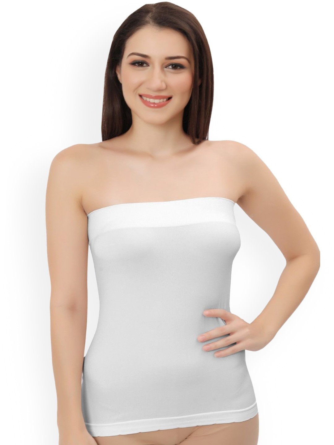 

Bella Voste Women Cotton Strapless Camisoles, White