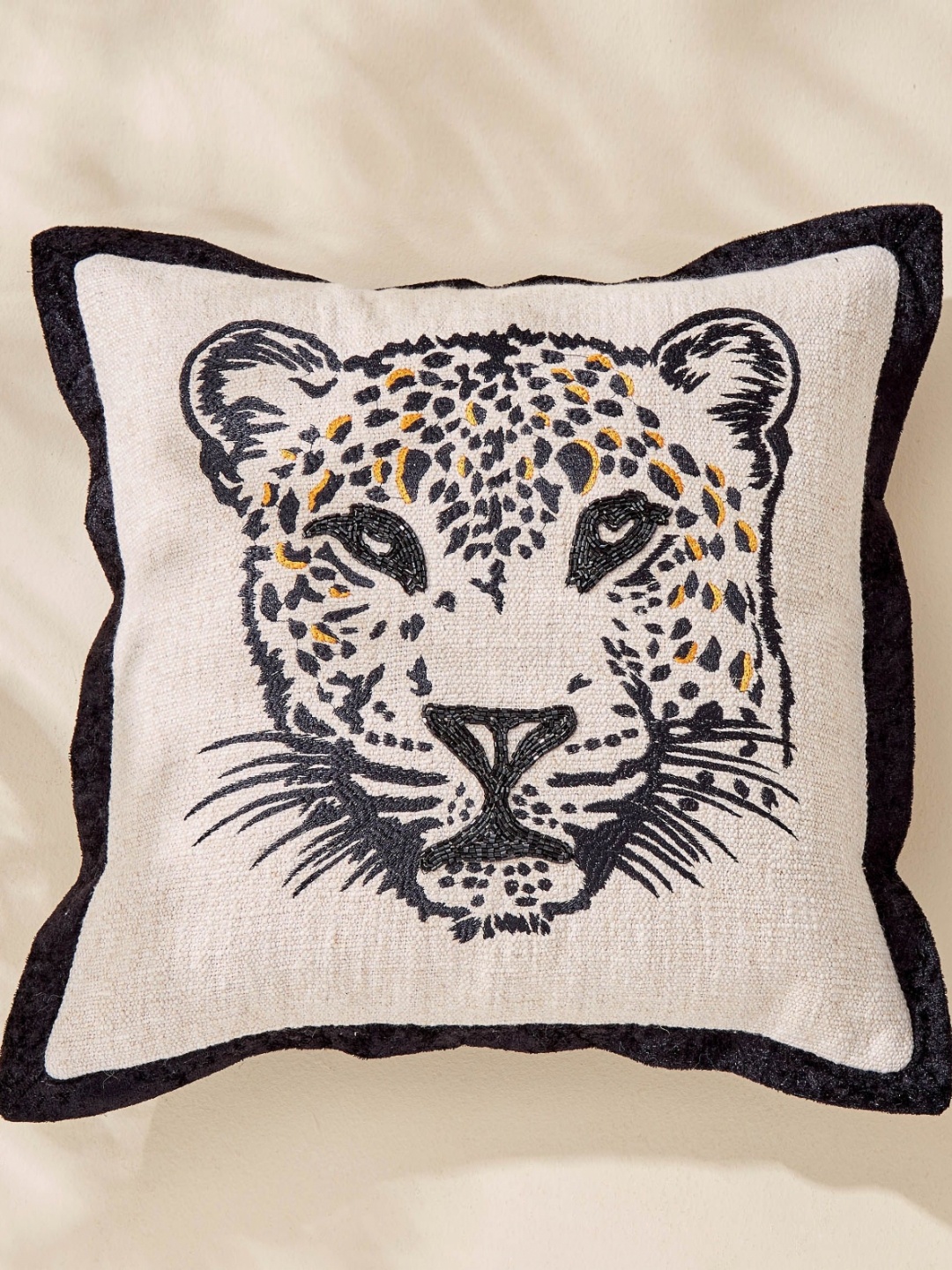 

Home Centre Plushify Beige & Orange-Colored Embroidered Square Cushion Covers