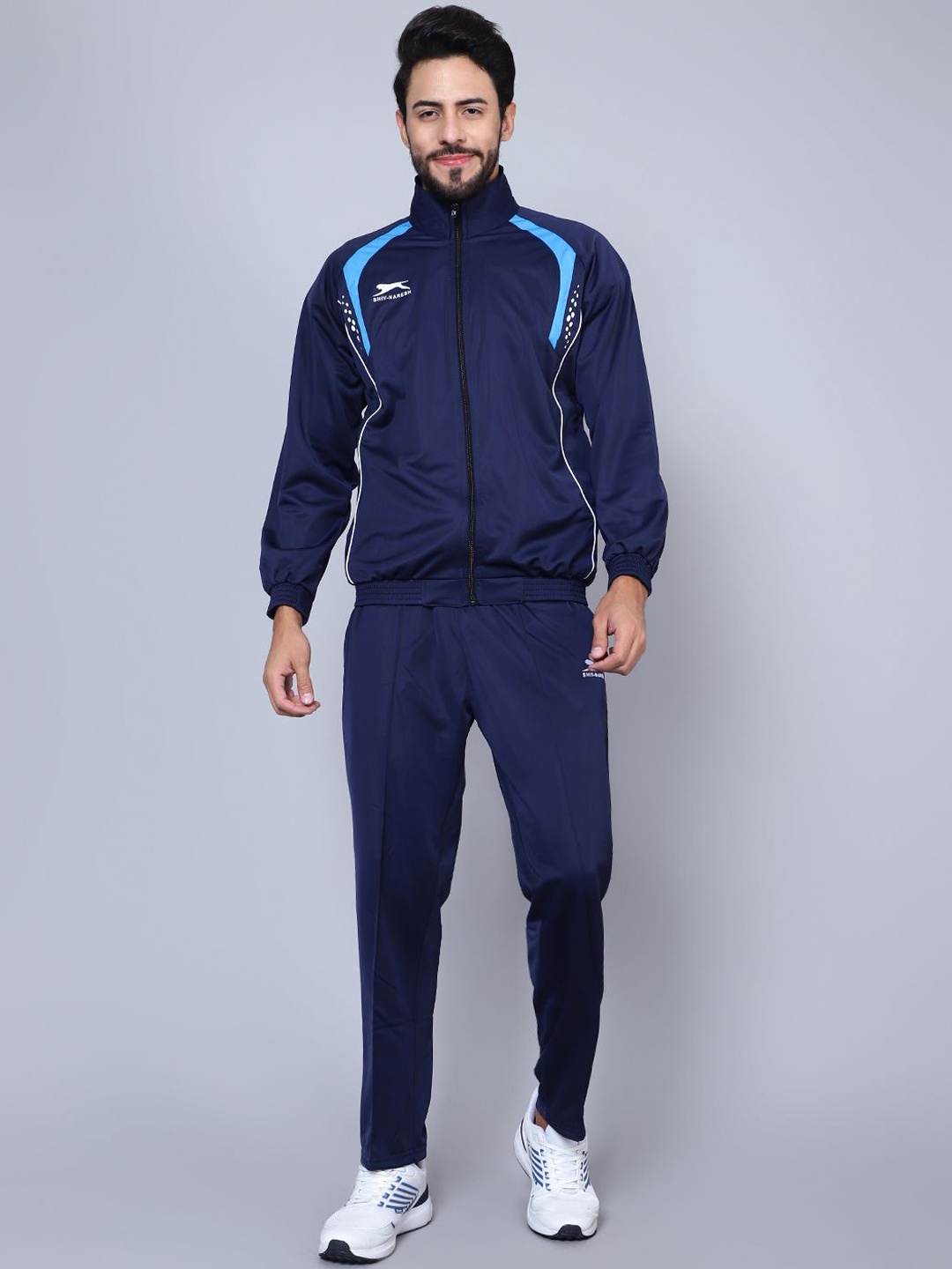 

Shiv Naresh Men Mid Rise Tracksuits, Navy blue