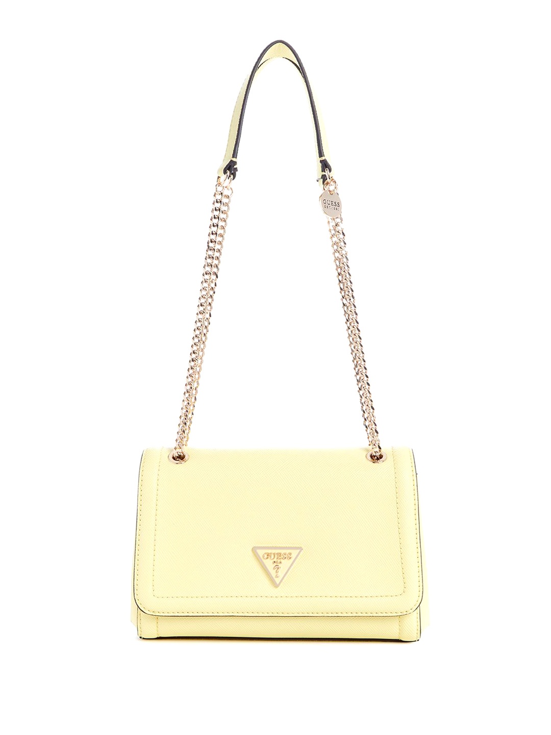 

GUESS PU Structured Shoulder Bag with Bow Detail, Yellow