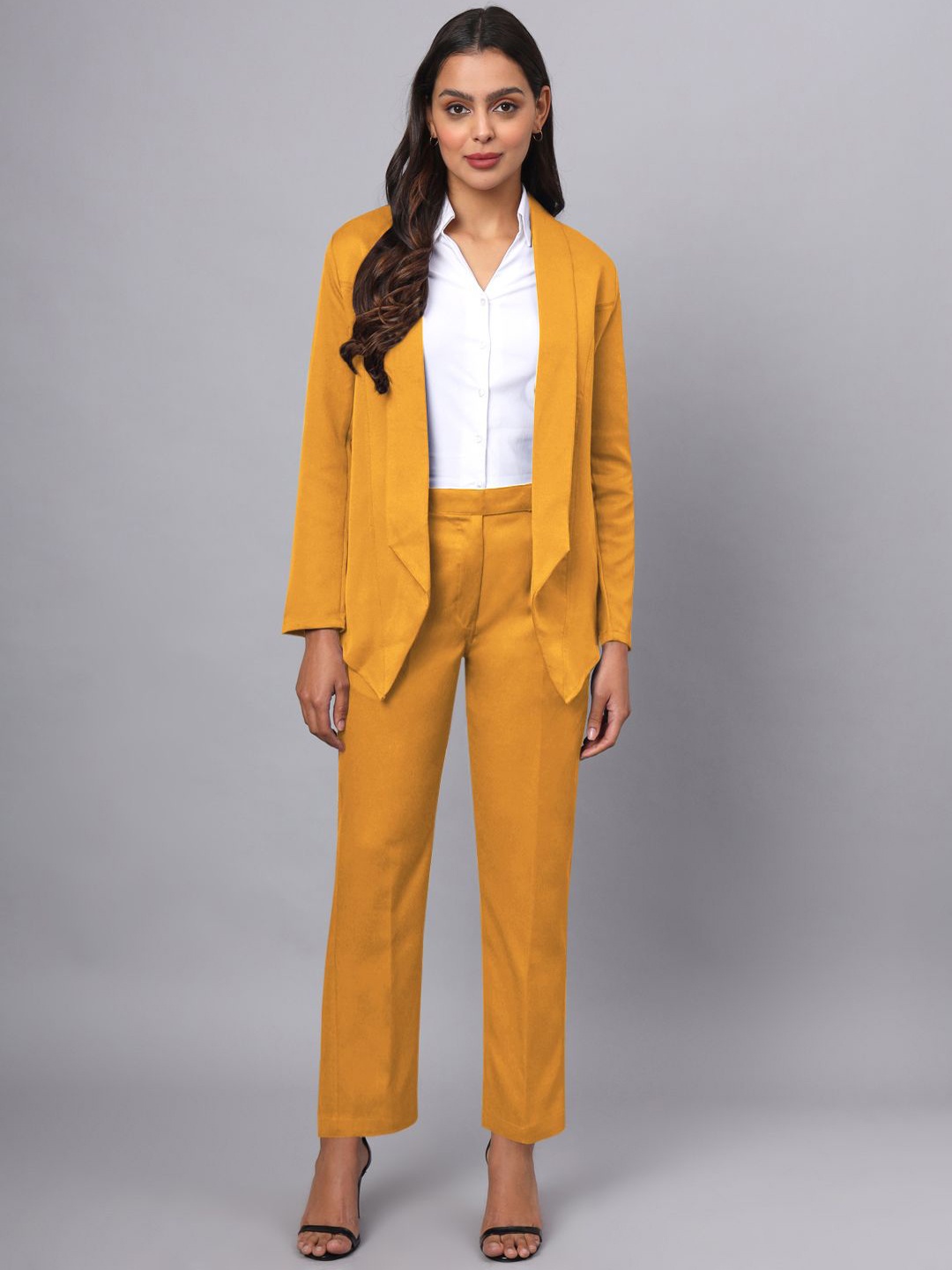 

BRINNS Front-Open Blazer With Trouser Suits, Mustard