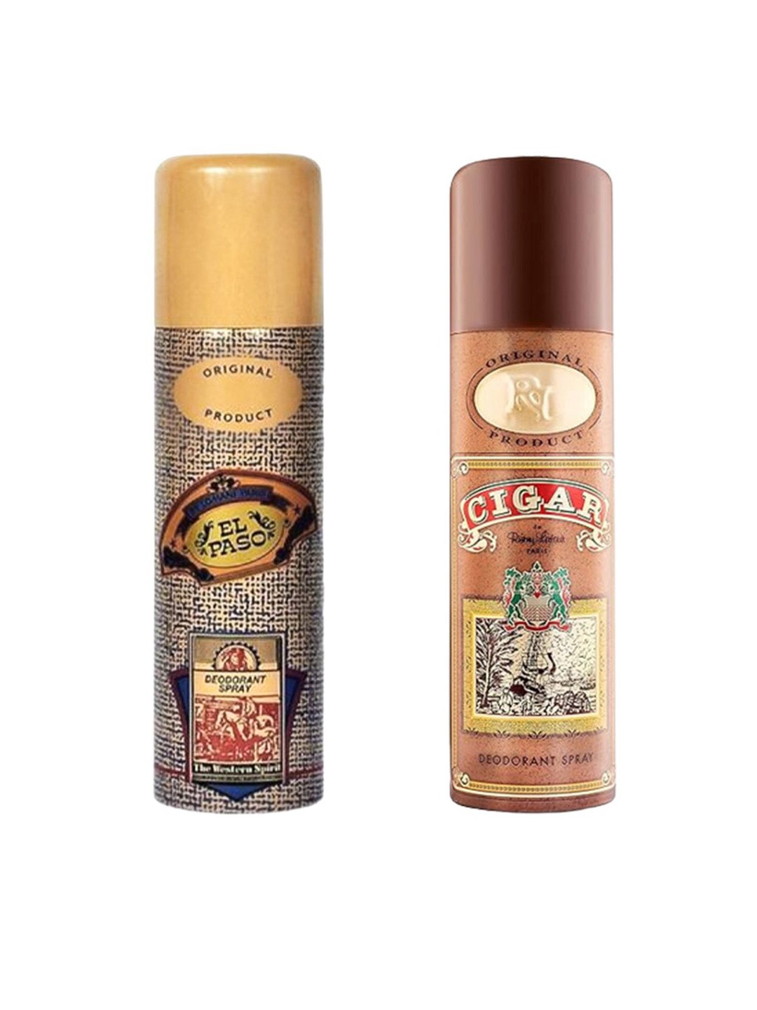 

Lomani Set Of 2 Elpaso & Cigar Long Lasting Deodorant Spray - 200g Each, Brown