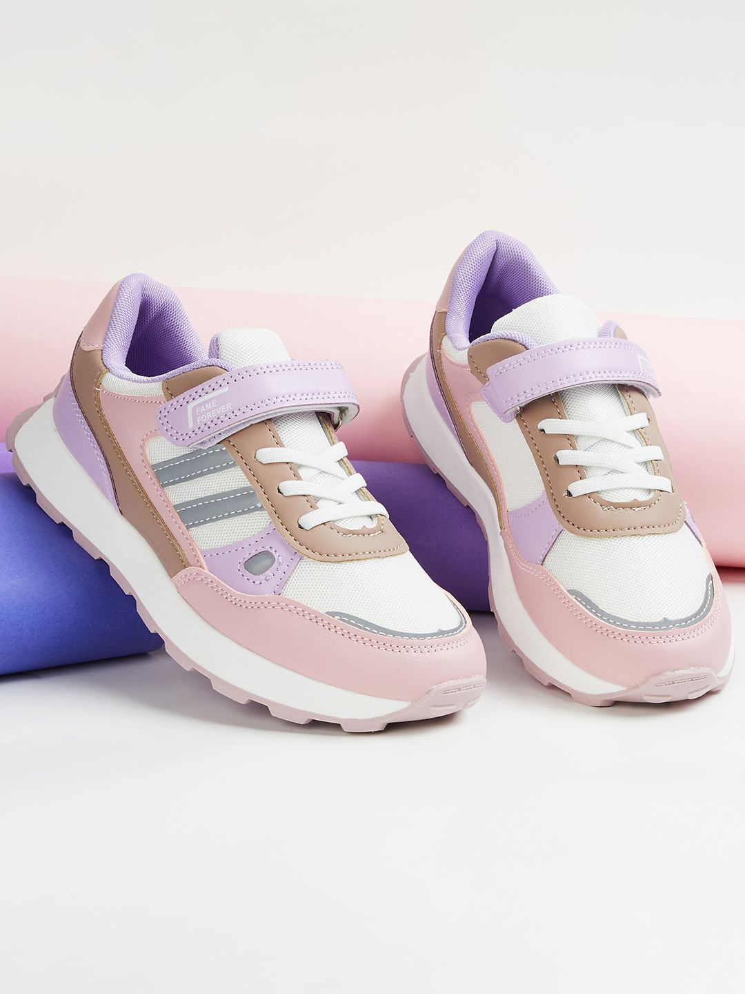

Fame Forever by Lifestyle Girls Striped Slip-On Sneakers, Pink