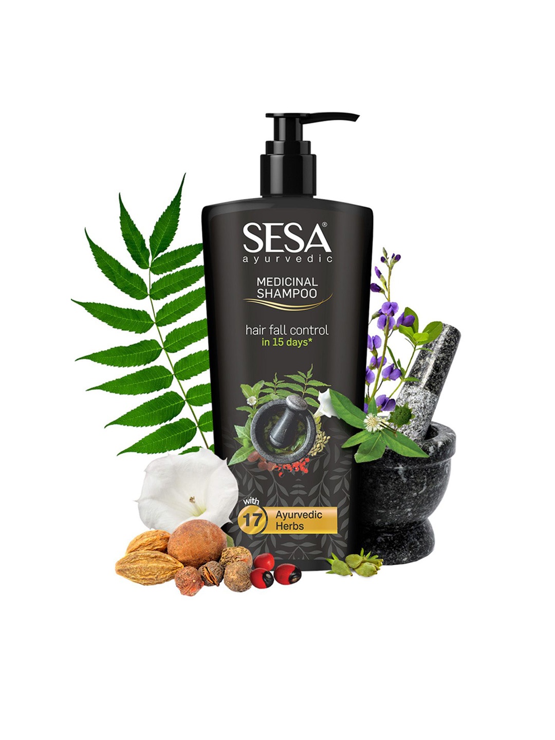 

Sesa Ayurvedic Medicinal Shampoo For Hair Fall Control & Hair Growth- 500 ml, Black