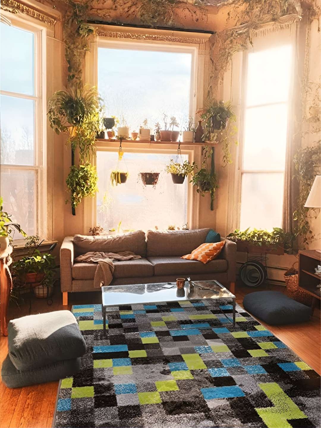 

Sapana Carpet-Mats Black Geometric Contemporary Carpet