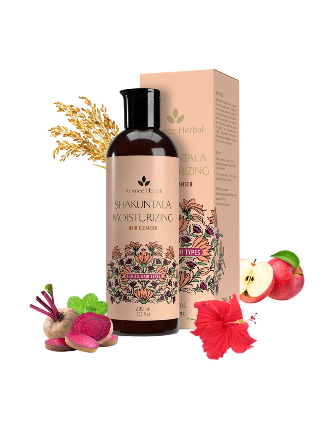 

Avimee Herbal Shakuntala Moisturizing Shampoo- 200 ml, Peach