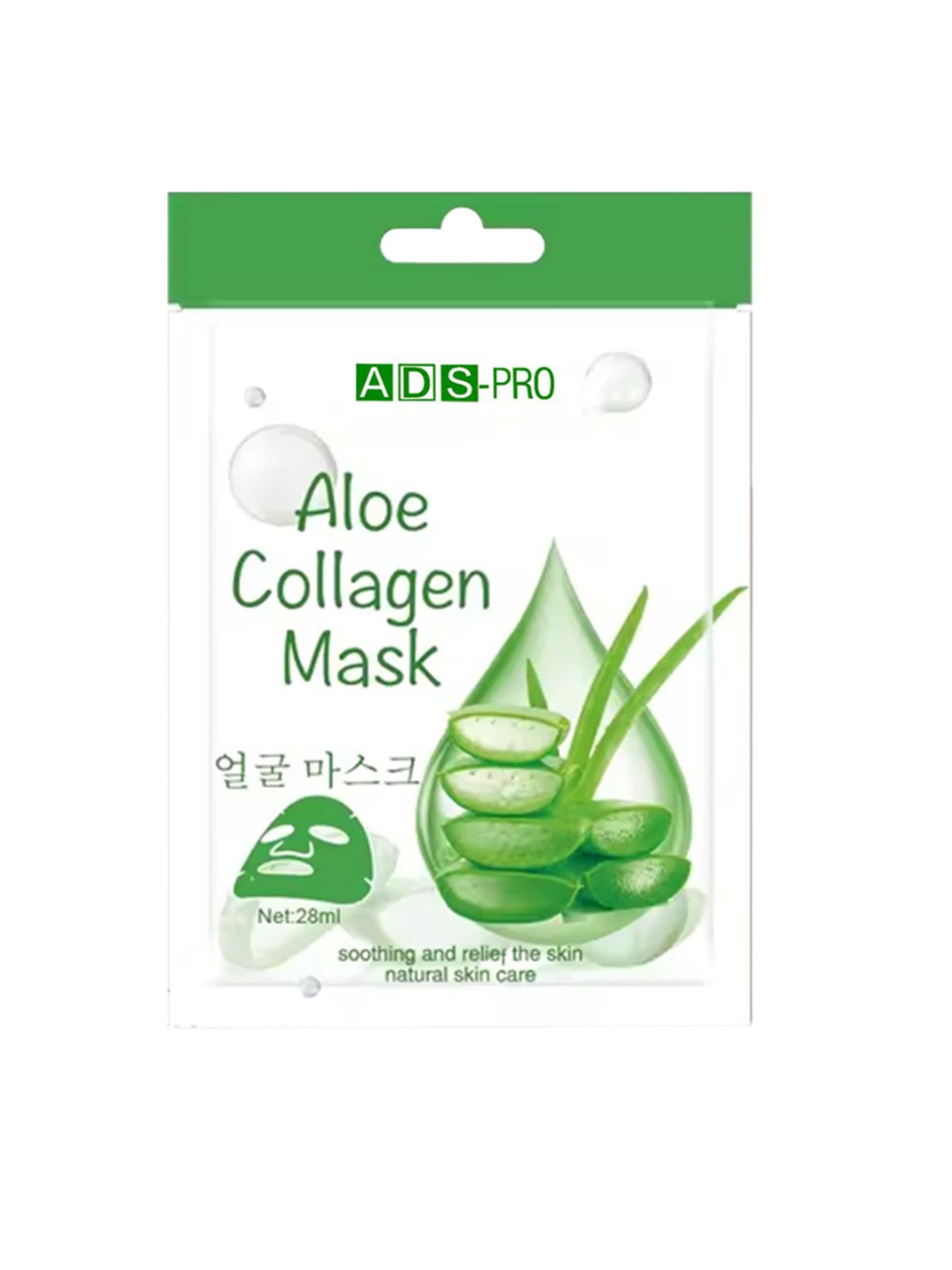 

A.D.S Aloe Collagen Sheet Mask For Soothing & Relief the Skin - 28 ml, White