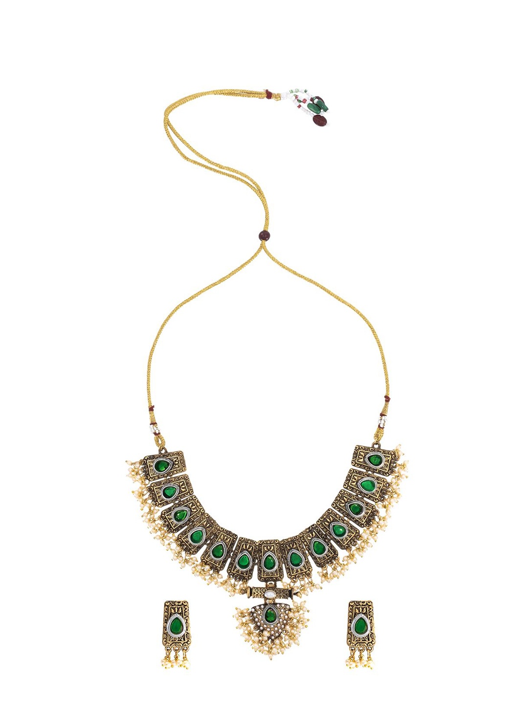 

Shining Jewel - By Shivansh Gold Plated Cubic Zirconia Studded Jewellery Set