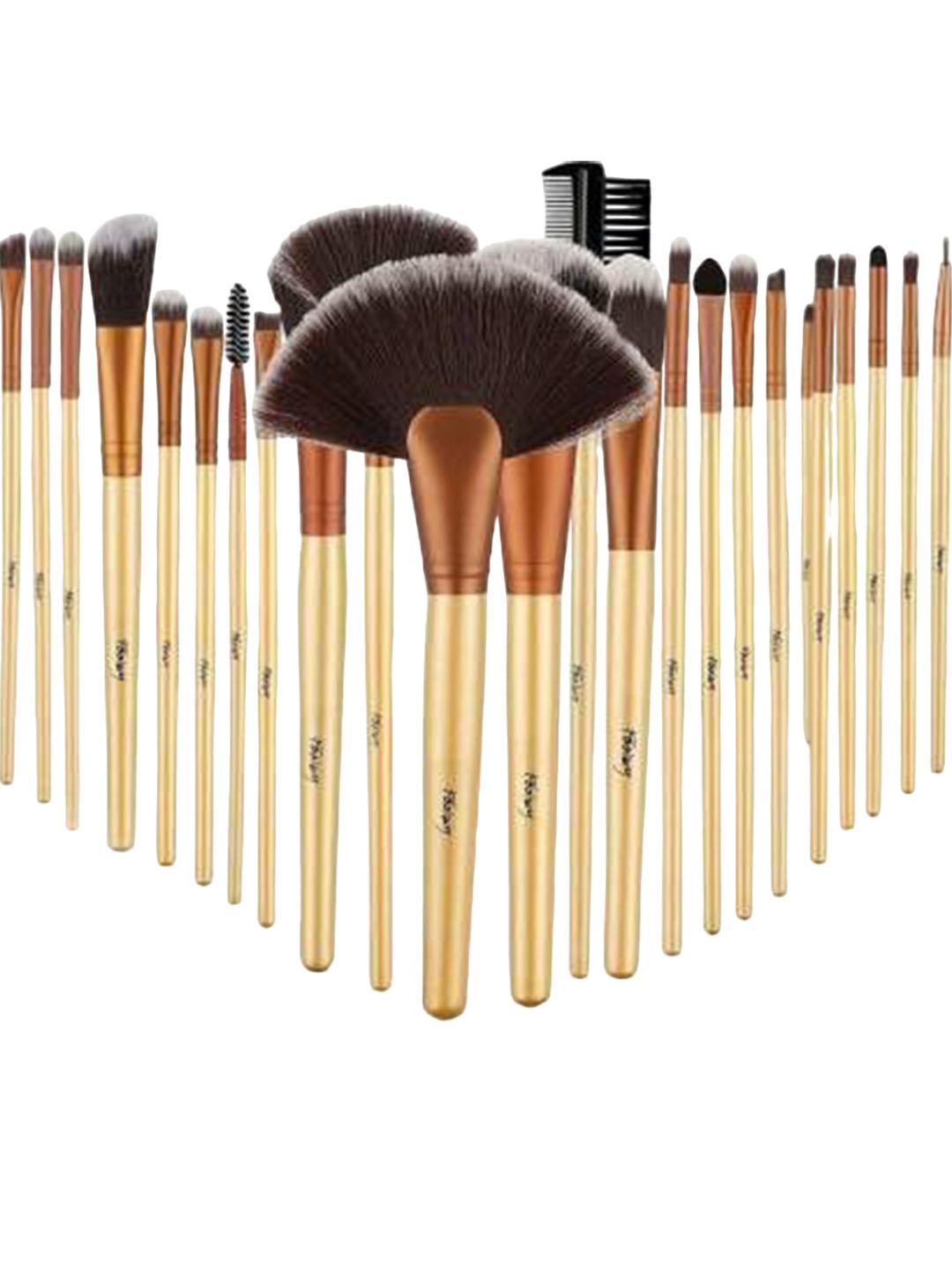 

Yoana Set of 24 Brush Book Makeup Brush Collection- Gold brush
