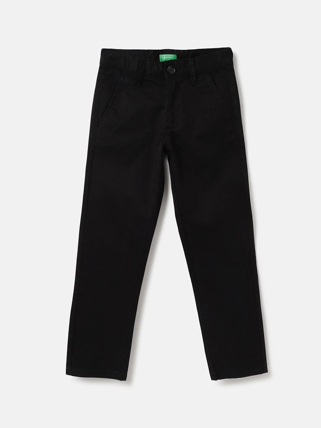 

United Colors of Benetton Boys Regular Fit Mid-Rise Chinos Trousers, Black