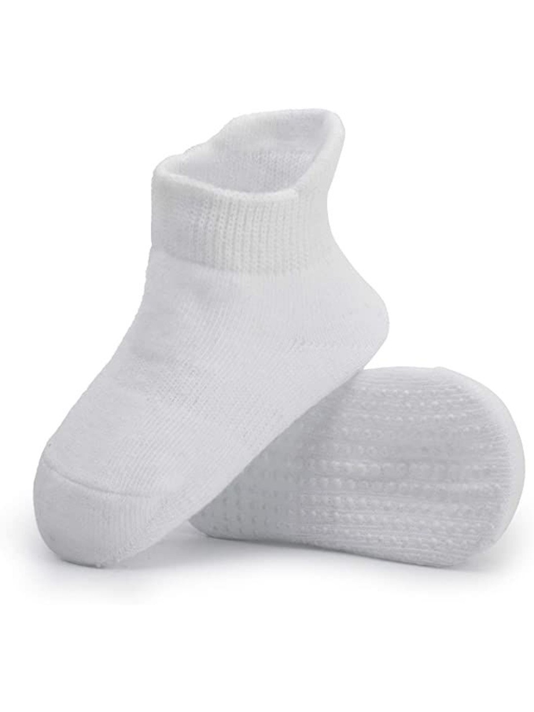 

AHC Unisex Kids Ankle-Length Anti skid Socks, White