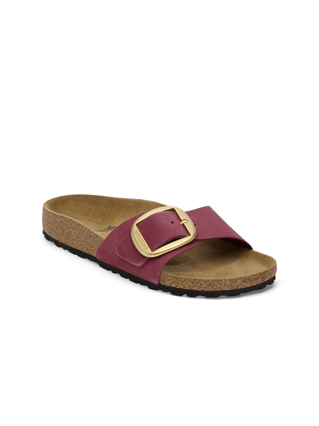 

Birkenstock Women Narrow Width Leather Open Toe Flats With Buckles, Pink