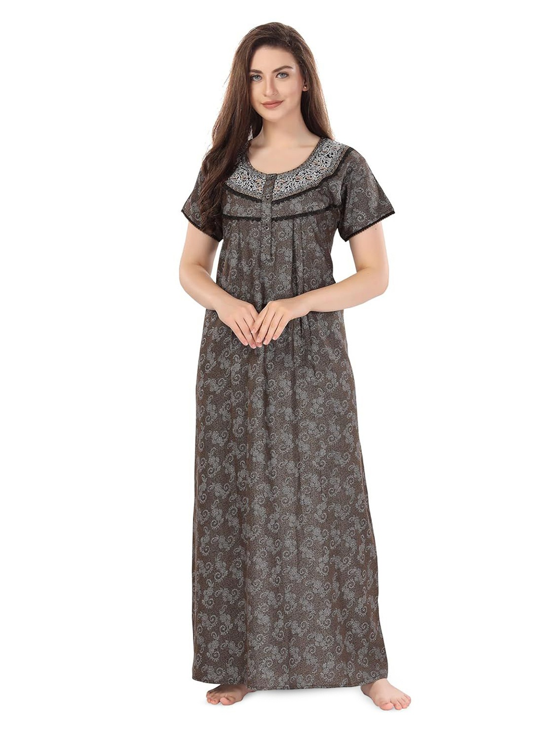 

Soulemo Embroidered Maxi Nightdress, Green