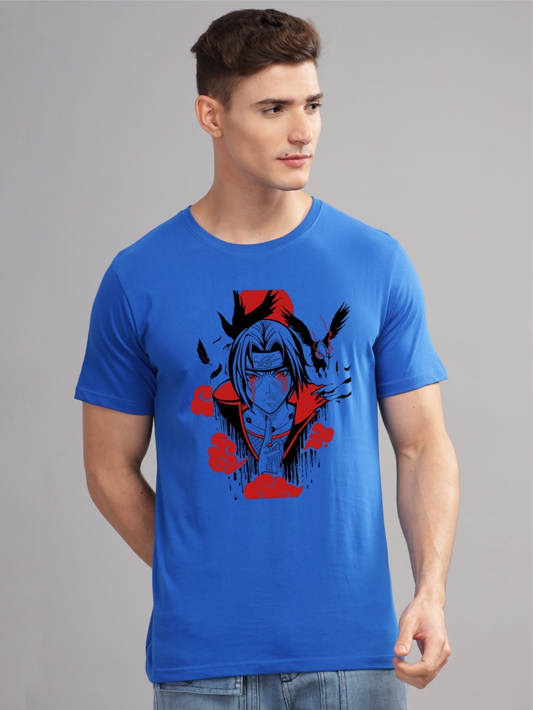 

ADRO Men Typography Printed Pockets T-shirt, Blue